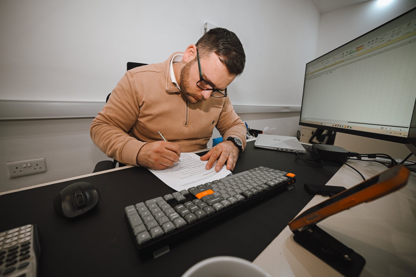 Reviewing financial documents